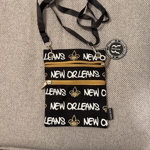 Robin Ruth New Orleans Black and Gold Crossbody Bag